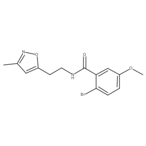 2-bromo-5-methoxy-N-(2-(3-methylisoxazol-5-yl)ethyl)benzamide结构式