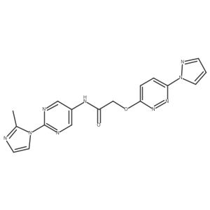 2-((6-(1H-pyrazol-1-yl)pyridazin-3-yl)oxy)-N-(2-(2-methyl-1H-imidazol-1-yl)pyrimidin-5-yl)acetamide结构式