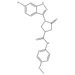 1-(6-bromo-1H-indazol-3-yl)-N-(6-methoxy-3-pyridyl)-5-oxo-3-pyrrolidinecarboxamide结构式