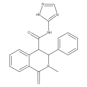 2-methyl-1-oxo-3-phenyl-N-(4H-1,2,4-triazol-3-yl)-1,2,3,4-tetrahydroisoquinoline-4-carboxamide结构式