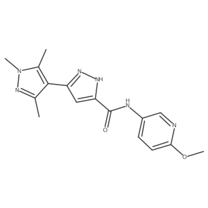 N-(6-methoxypyridin-3-yl)-1',3',5'-trimethyl-1'H,2H-3,4'-bipyrazole-5-carboxamide结构式
