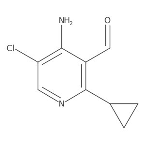 4-Amino-5-chloro-2-cyclopropylpyridine-3-carbaldehyde结构式
