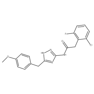 2-(2-chloro-6-fluorophenyl)-N-[3-(4-methoxybenzyl)-1H-1,2,4-triazol-5-yl]acetamide结构式