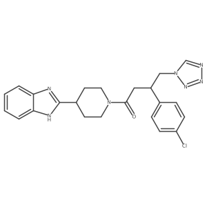 1-[4-(1H-benzimidazol-2-yl)piperidin-1-yl]-3-(4-chlorophenyl)-4-(1H-tetrazol-1-yl)butan-1-one Structure