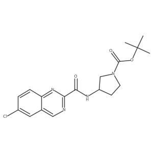 (S)-tert-butyl 3-(6-chloroquinazoline-2-carboxamido)pyrrolidine-1-carboxylate结构式