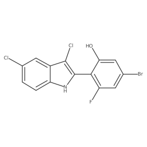 5-Bromo-2-(3,5-dichloro-1H-indol-2-yl)-3-fluorophenol Structure