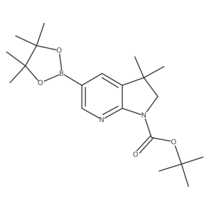 tert-Butyl 3,3-dimethyl-5-(4,4,5,5-tetramethyl-1,3,2-dioxaborolan-2-yl)-2,3-dihydro-1H-pyrrolo[2,3-b]pyridine-1-carboxylate结构式