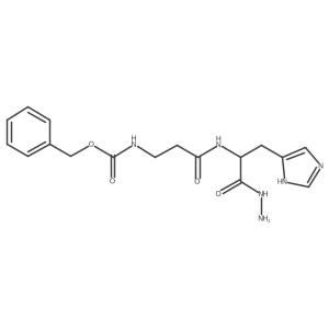 Histidine, N-(N-carboxy-I(2)-alanyl)-, N-benzyl ester, hydrazide, L- Structure