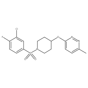 3-((1-((3-Chloro-4-fluorophenyl)sulfonyl)piperidin-4-yl)oxy)-6-methylpyridazine结构式