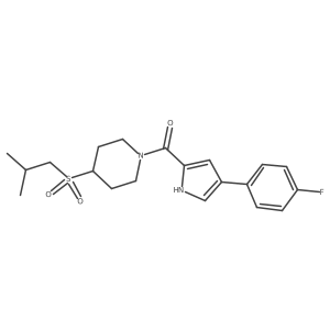 (4-(4-fluorophenyl)-1H-pyrrol-2-yl)(4-(isobutylsulfonyl)piperidin-1-yl)methanone结构式