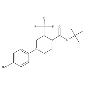 Tert-butyl 4-(4-aminophenyl)-2-(trifluoromethyl)piperazine-1-carboxylate Structure