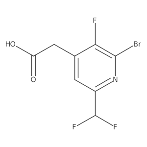 2-(2-Bromo-6-(difluoromethyl)-3-fluoropyridin-4-yl)acetic acid Structure