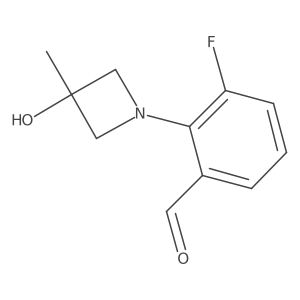 3-Fluoro-2-(3-hydroxy-3-methylazetidin-1-yl)benzaldehyde结构式