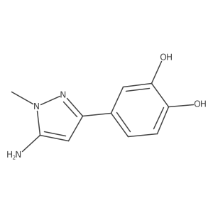 4-(5-amino-1-methyl-1H-pyrazol-3-yl)benzene-1,2-diol结构式