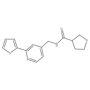 N-((2-(thiophen-2-yl)pyridin-4-yl)methyl)tetrahydrofuran-3-carboxamide结构式