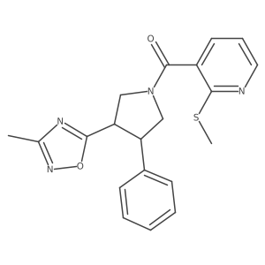 (3-(3-Methyl-1,2,4-oxadiazol-5-yl)-4-phenylpyrrolidin-1-yl)(2-(methylthio)pyridin-3-yl)methanone Structure