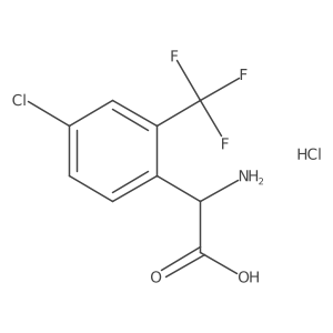 2-Amino-2-[4-chloro-2-(trifluoromethyl)phenyl]acetic acid;hydrochloride结构式