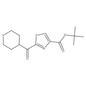 tert-Butyl 2-(thiomorpholine-4-carbonyl)thiazole-4-carboxylate结构式