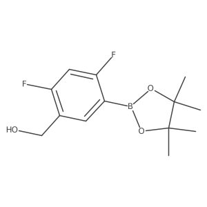 (2,4-Difluoro-5-(4,4,5,5-tetramethyl-1,3,2-dioxaborolan-2-yl)phenyl)methanol结构式