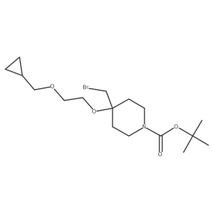 Tert-butyl 4-(bromomethyl)-4-[2-(cyclopropylmethoxy)ethoxy]piperidine-1-carboxylate结构式