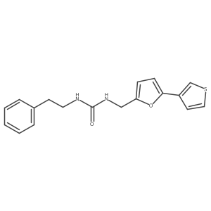 1-Phenethyl-3-((5-(thiophen-3-yl)furan-2-yl)methyl)urea Structure