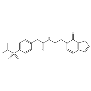2-(4-(isopropylsulfonyl)phenyl)-N-(2-(4-oxothieno[3,2-d]pyrimidin-3(4H)-yl)ethyl)acetamide结构式
