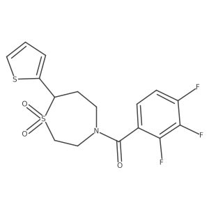 (1,1-Dioxido-7-(thiophen-2-yl)-1,4-thiazepan-4-yl)(2,3,4-trifluorophenyl)methanone Structure