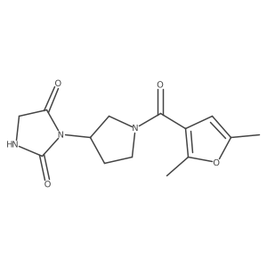 3-[1-(2,5-Dimethylfuran-3-carbonyl)pyrrolidin-3-yl]imidazolidine-2,4-dione Structure