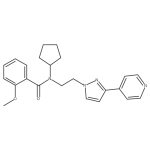 N-cyclopentyl-2-methoxy-N-(2-(3-(pyridin-4-yl)-1H-pyrazol-1-yl)ethyl)benzamide Structure