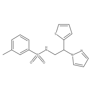 N-(2-(1H-pyrazol-1-yl)-2-(thiophen-2-yl)ethyl)-3-methylbenzenesulfonamide Structure