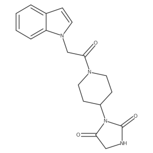 3-(1-(2-(1H-indol-1-yl)acetyl)piperidin-4-yl)imidazolidine-2,4-dione结构式