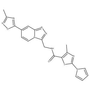 4-methyl-N-((7-(3-methyl-1,2,4-oxadiazol-5-yl)-[1,2,4]triazolo[4,3-a]pyridin-3-yl)methyl)-2-(1H-pyrrol-1-yl)thiazole-5-carboxamide Structure