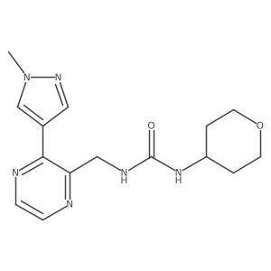 1-((3-(1-methyl-1H-pyrazol-4-yl)pyrazin-2-yl)methyl)-3-(tetrahydro-2H-pyran-4-yl)urea Structure