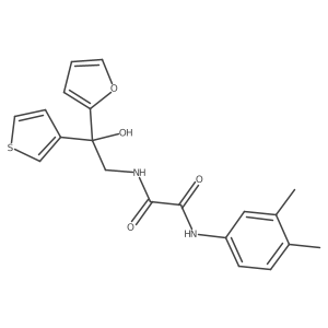 N1-(3,4-dimethylphenyl)-N2-(2-(furan-2-yl)-2-hydroxy-2-(thiophen-3-yl)ethyl)oxalamide结构式