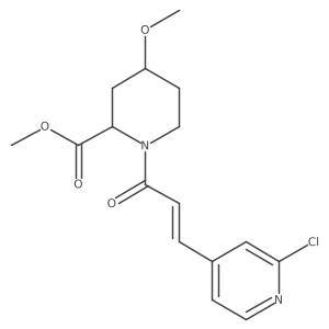 Methyl 1-[3-(2-chloropyridin-4-yl)prop-2-enoyl]-4-methoxypiperidine-2-carboxylate结构式