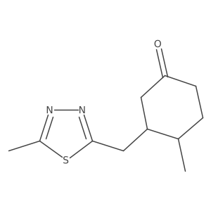 4-Methyl-3-[(5-methyl-1,3,4-thiadiazol-2-yl)methyl]cyclohexan-1-one Structure