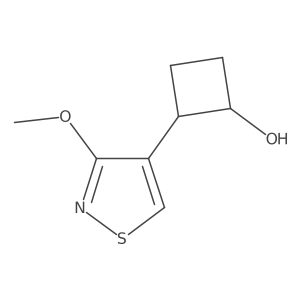 2-(3-Methoxy-1,2-thiazol-4-yl)cyclobutan-1-ol结构式