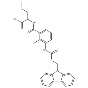 (2R)-2-{[3-({[(9H-fluoren-9-yl)methoxy]carbonyl}amino)-2-methylphenyl]formamido}pentanoic acid Structure
