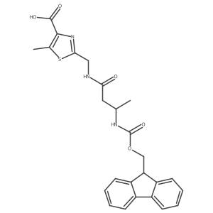 2-{[(3R)-3-({[(9H-fluoren-9-yl)methoxy]carbonyl}amino)butanamido]methyl}-5-methyl-1,3-thiazole-4-carboxylic acid Structure
