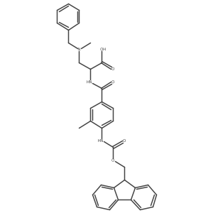 3-[benzyl(methyl)amino]-2-{[4-({[(9H-fluoren-9-yl)methoxy]carbonyl}amino)-3-methylphenyl]formamido}propanoic acid结构式