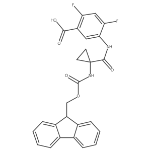 5-[1-({[(9H-fluoren-9-yl)methoxy]carbonyl}amino)cyclopropaneamido]-2,4-difluorobenzoic acid结构式
