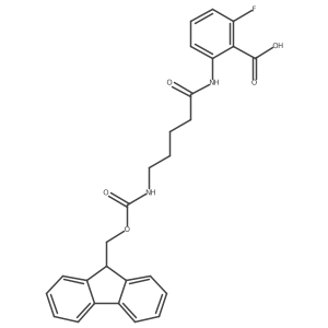 2-[5-({[(9H-fluoren-9-yl)methoxy]carbonyl}amino)pentanamido]-6-fluorobenzoic acid结构式