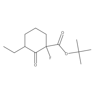 Tert-butyl 3-ethyl-1-fluoro-2-oxocyclohexane-1-carboxylate结构式
