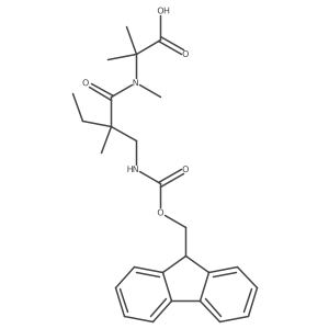 2-{2-[({[(9H-fluoren-9-yl)methoxy]carbonyl}amino)methyl]-N,2-dimethylbutanamido}-2-methylpropanoic acid结构式