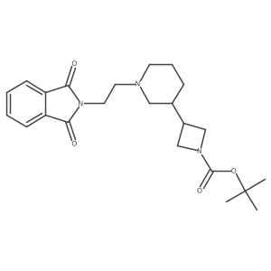 Tert-butyl 3-(1-(2-(1,3-dioxoisoindolin-2-yl)ethyl)piperidin-3-yl)azetidine-1-carboxylate结构式