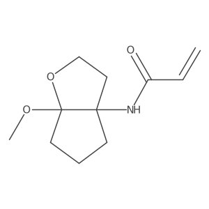 rac-N-[(3aR,6aS)-6a-methoxy-hexahydro-2H-cyclopenta[b]furan-3a-yl]prop-2-enamide结构式