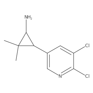 rac-(1R,3R)-3-(5,6-dichloropyridin-3-yl)-2,2-dimethylcyclopropan-1-amine结构式