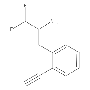 3-(2-Ethynylphenyl)-1,1-difluoropropan-2-amine结构式