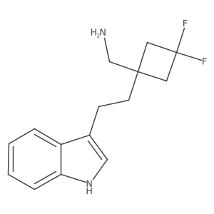 {3,3-difluoro-1-[2-(1H-indol-3-yl)ethyl]cyclobutyl}methanamine结构式