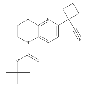 tert-Butyl 6-(1-cyanocyclobutyl)-3,4-dihydro-1,5-naphthyridine-1(2H)-carboxylate结构式